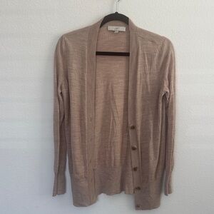 LOFT Women's Tan Cardigan Sweater Sz M